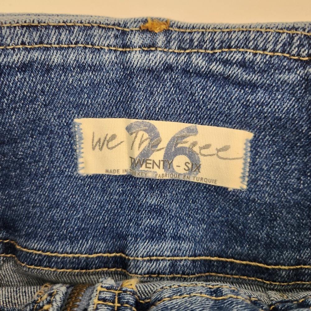Free‎ People We The Free Zip Front Mini Skirt Blue Womens 26 Cowgirl Festival - Picture 4 of 5